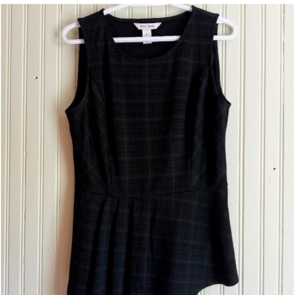 White House Black Market Women’s Peplum Pinstripe Sleeveless Blouse Size Medium